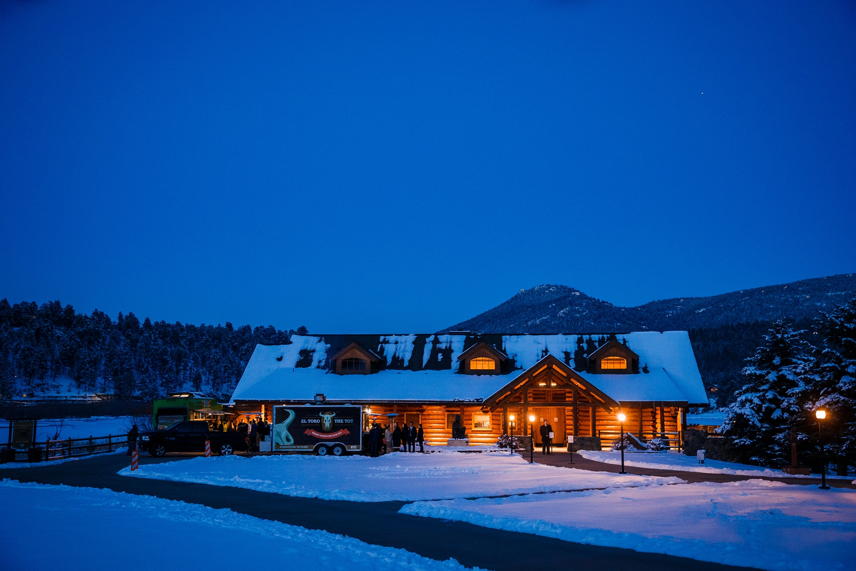 Colorado winter wedding venue decor